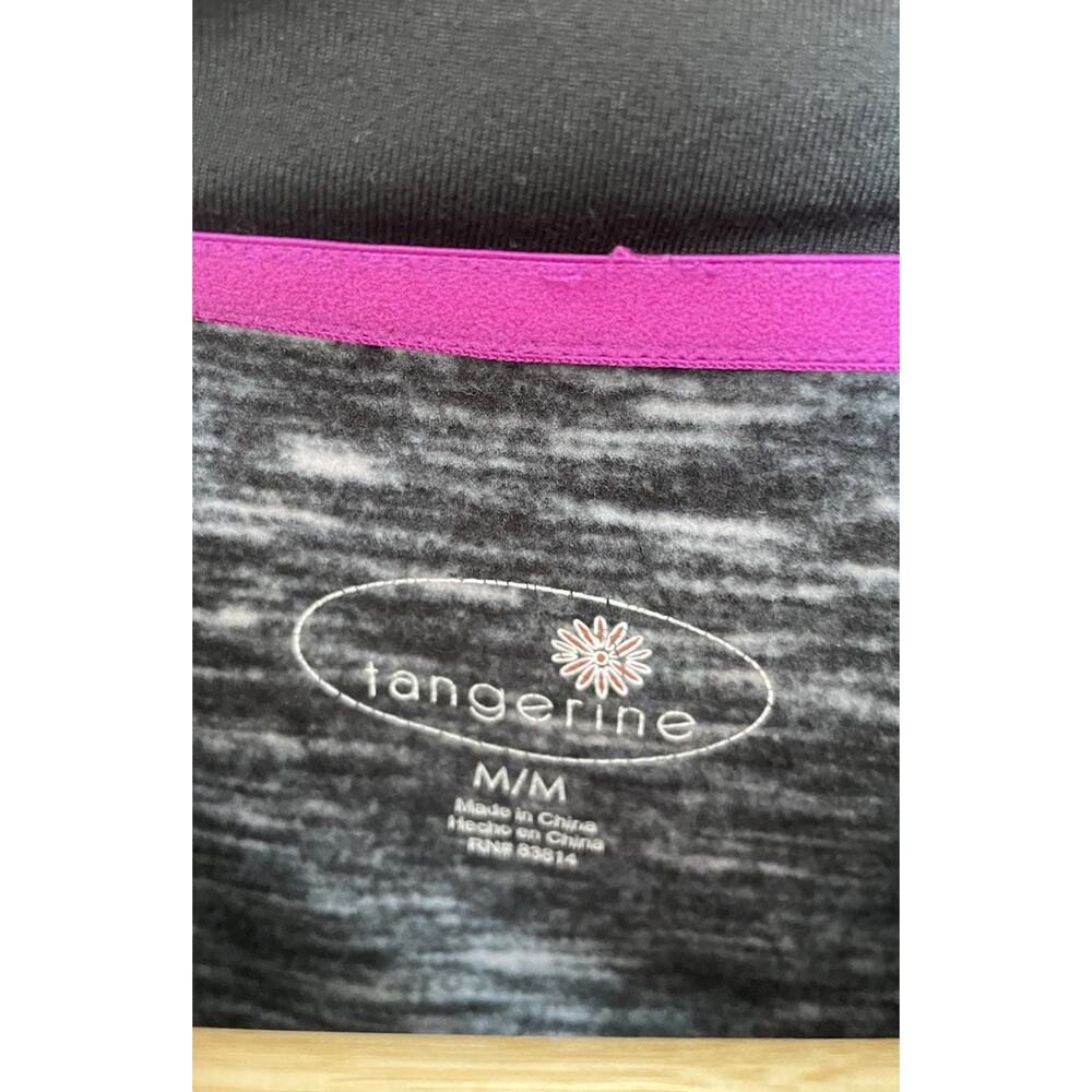 TANGERINE Full Zip Up Mock Neck Black/Gray Activewear Track Jacket Womens Sz Med - Picture 3 of 6